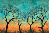 Abstract canvas painting wall décor Minimalist Floral landscape colorful